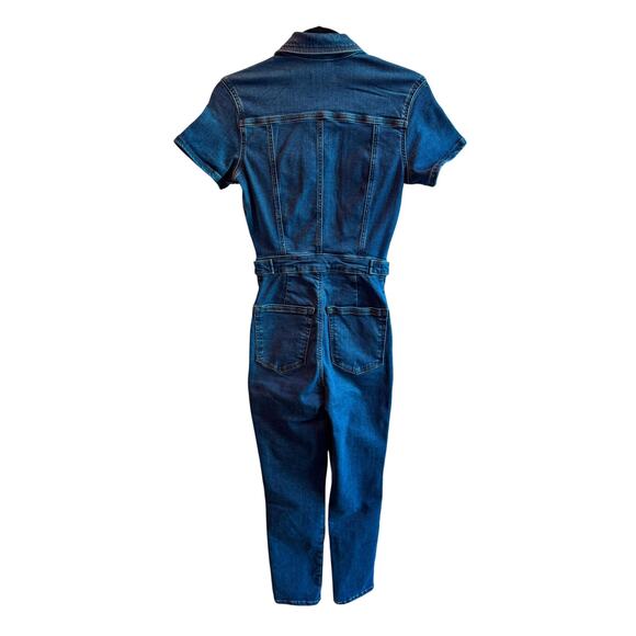 $199 Good American Dark Blue Denim Jumpsuit XS NWT - Picture 2 of 5